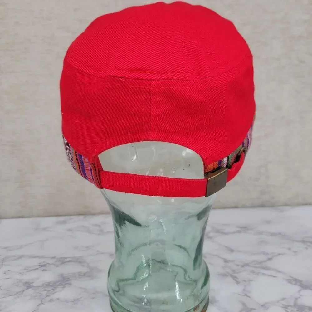 Y2K Red Owl Embroidered Cap Hat Distressed